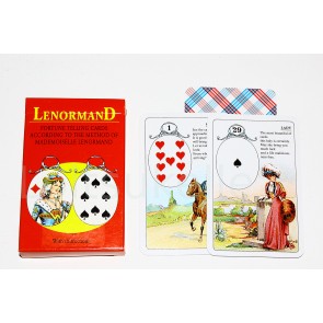 "Mademoiselle Lenormand" klassikaline punane ennustuskaartide pakk